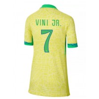 Brazil Vinicius Junior #7 Replica Home Shirt Ladies Copa America 2024 Short Sleeve
